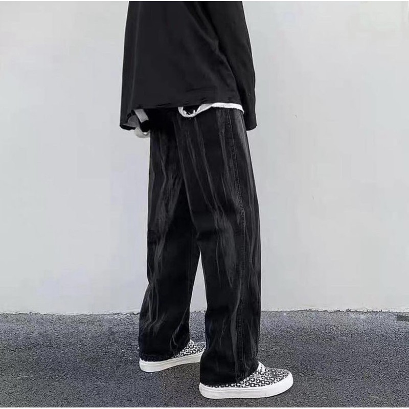 Dark smoke jeans - quần bò unisex form thẳng phong cách streetwear hoạ tiết khói