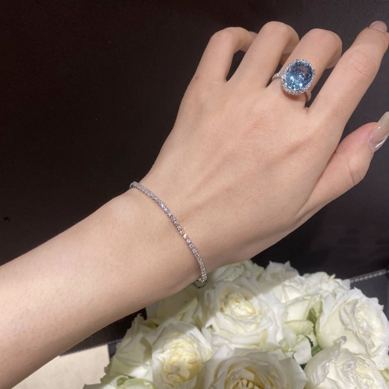 Vòng Tay Đính Đá Kim Cương Màu Bạc Co Giãn Thời Trang Đơn Giản Sáng Tạo Có Thể Điều Chỉnh