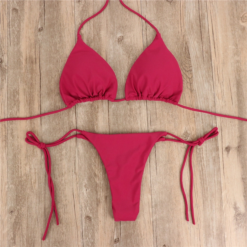 Bikini phối ren màu trơn quyến rũ thời trang | BigBuy360 - bigbuy360.vn