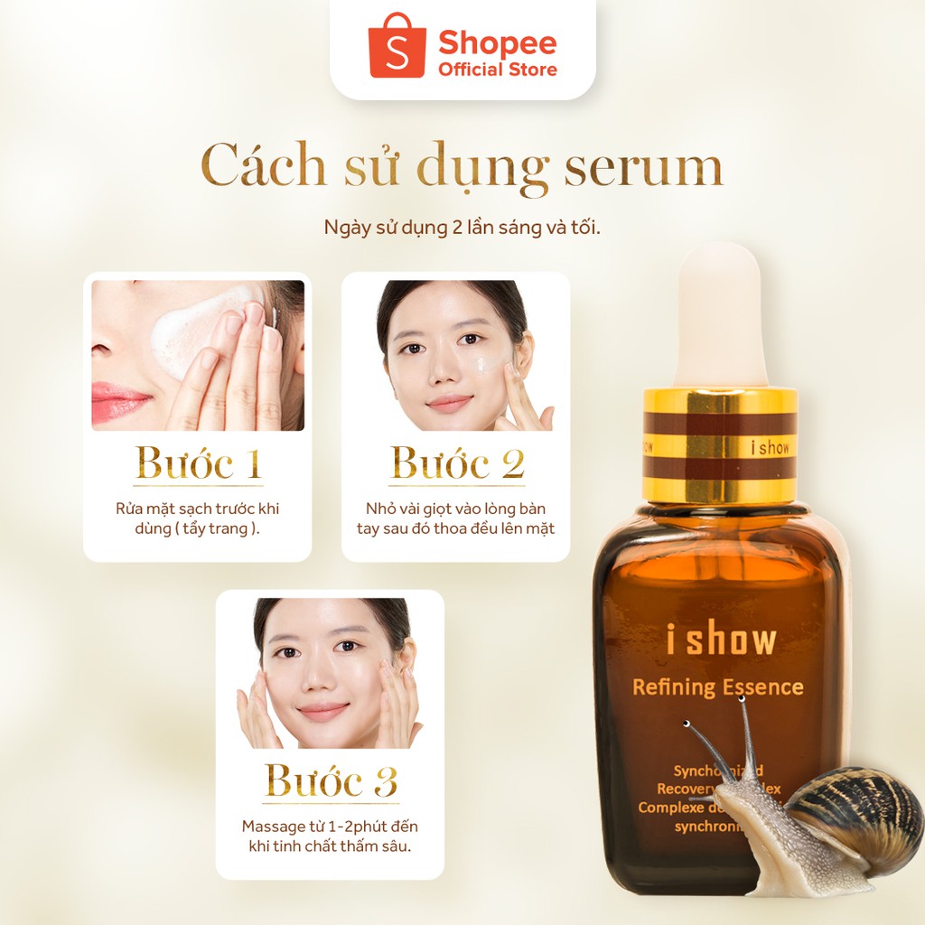 Serum Dưỡng Trắng Sáng Da ISHOW Dưỡng Ẩm Phục Hồi Cấp Nước Săn Chắc Da - TẶNG KHẨU TRANG 3 LỚP