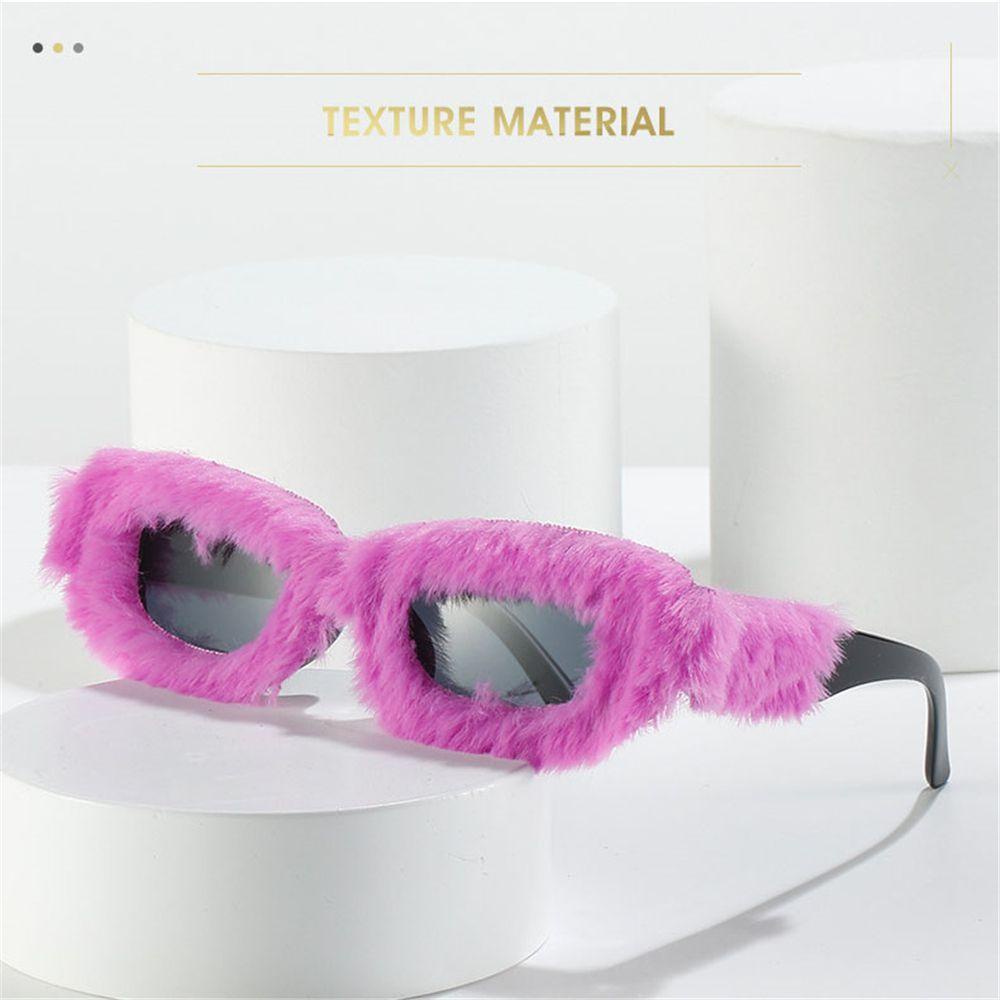 JUNE Kính Mát Hình Chữ Nhật Phủ Lông Vui Nhộn Cho Bữa Tiệc