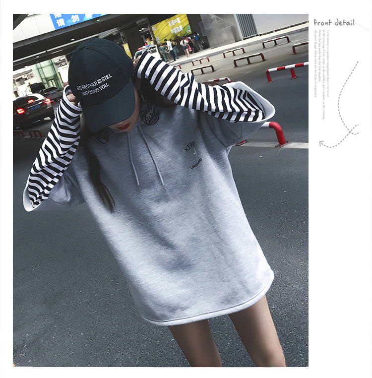 Áo Hoodie Nữ Tay Dài Dáng Rộng Giả Hai Lớp Thời Trang | BigBuy360 - bigbuy360.vn