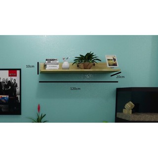 Kệ Gỗ Để Đồ Trang Trí Treo Tường Chữ L (120x20cm) Chất liệu Gỗ Thông Tự Nhiên 100%