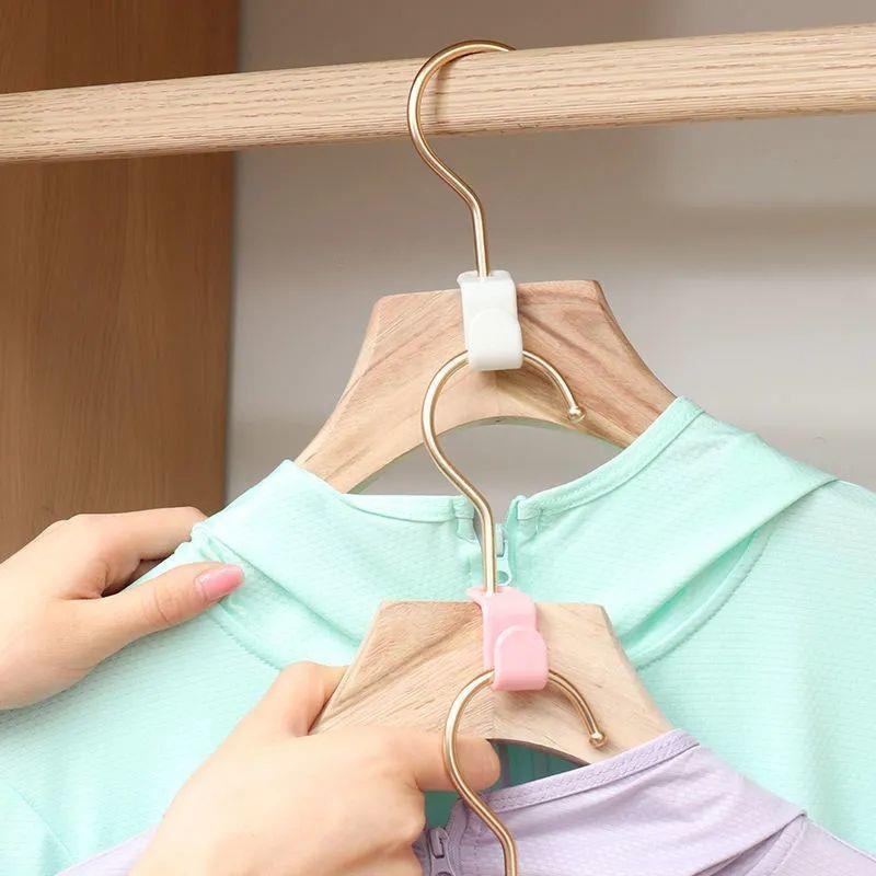 Đầu nối móc treo quần áo phơi đồ bằng nhựa cao cấp tiết kiệm không gian chịu lực tốt các móc xếp nhiều tầng màu trắng