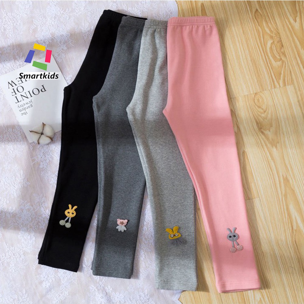 [Mã FAMAYFA2 giảm 10K đơn 50K] Quần legging bé gái - Quần legging cotton đính thỏ Smartkids TE2612