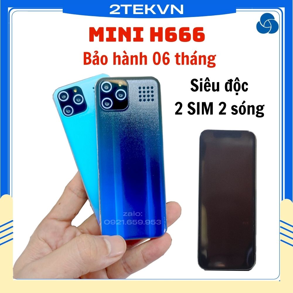 Điện thoại độc Mini H666 siêu nhỏ hỗ trợ 2 sim nghe gọi