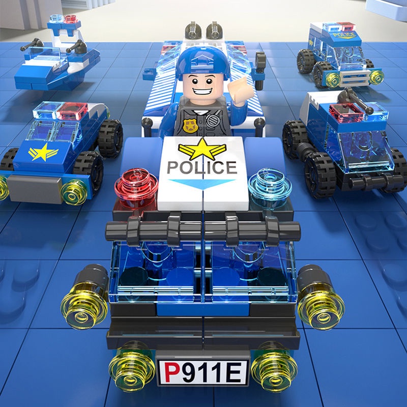 Đồ Chơi Lego Hình Xe Cảnh Sát Quân Đội Mini Dễ Thương Cho Bé