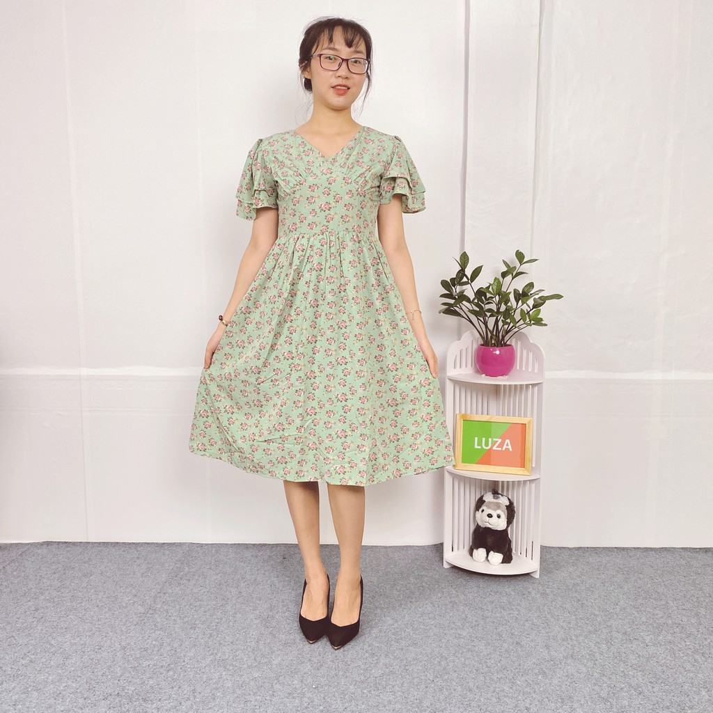 Váy hoa nữ 💖FREESHIP💖 Đầm Hoa Dự Tiệc Dáng Xoè Tay Phồng Dễ Thương | BigBuy360 - bigbuy360.vn