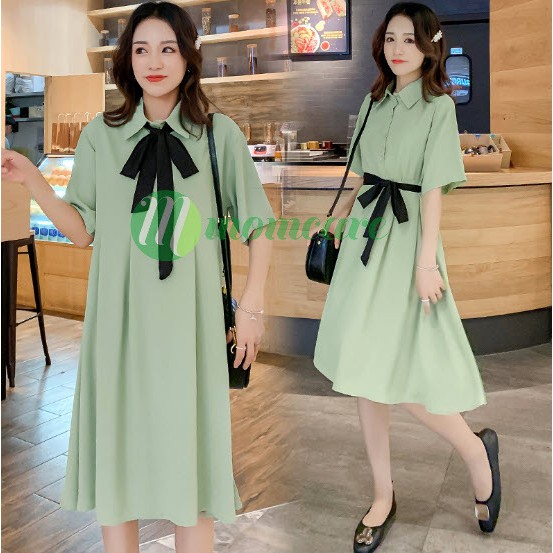 Váy bầu sau sinh cho con bú ti XANH NƠ - Đầm bầu công sở dự tiệc đẹp - Đồ bầu thời trang mùa hè ẢNH THẬT