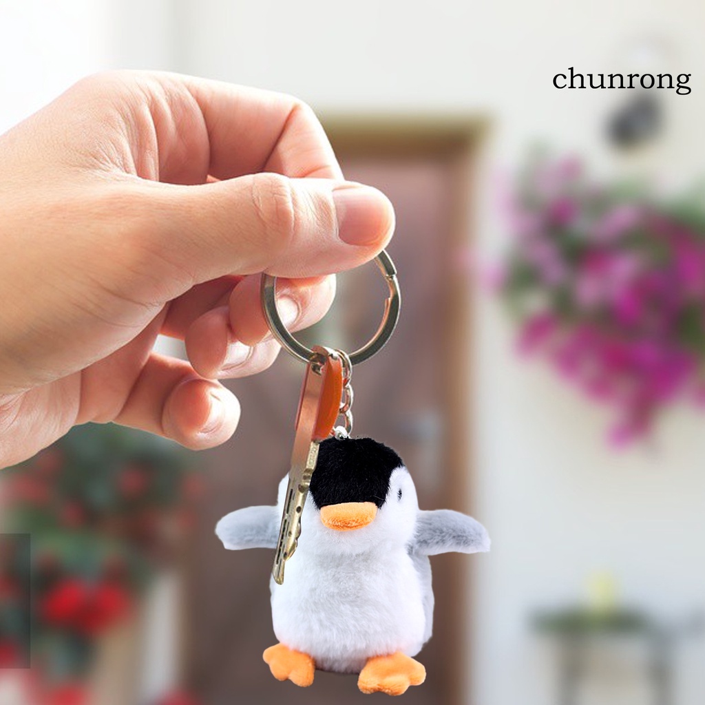 Cr Móc Khóa Hình Chim Cánh Cụt 3D Nhồi Bông Mắt To Dễ Thương