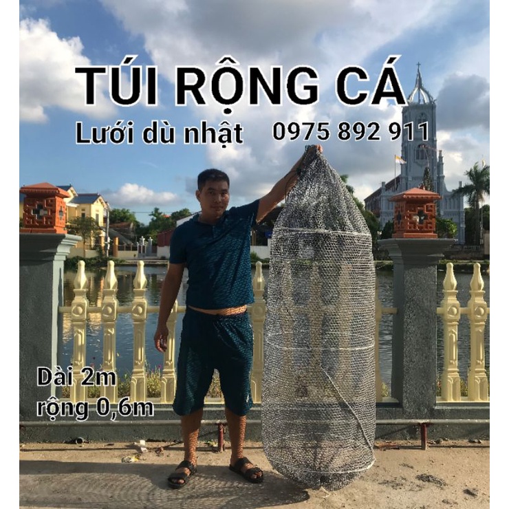 Túi rọng cá đi câu dành cho các cần thủ - lưới dù nhật siêu bền siêu chắc