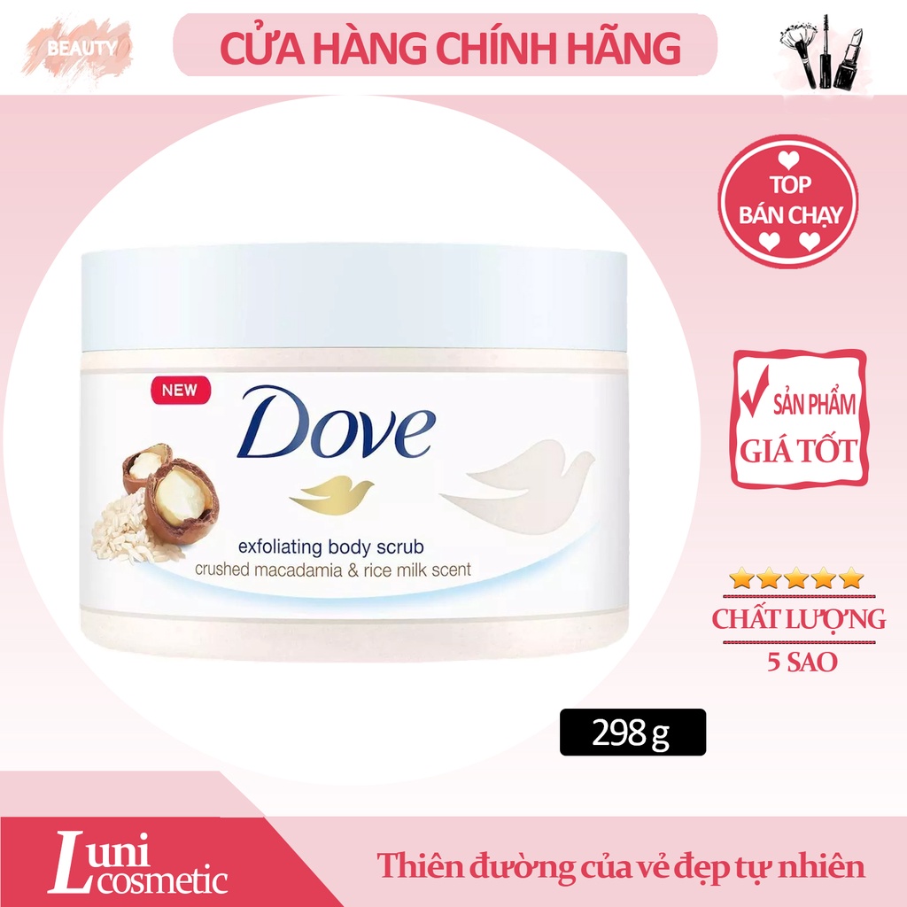 Tẩy da chết toàn thân Dove Exfoliating Body Polish dưỡng ẩm mịn màng 298g