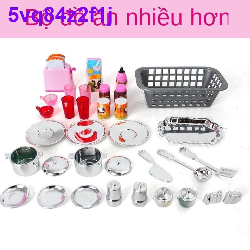 ☑Bộ đồ chơi nhà bếp Hello Kitty Mô phỏng dành cho trẻ em Tủ lạnh nấu ăn mini Lò vi sóng Xiaoling dùng Cô gái