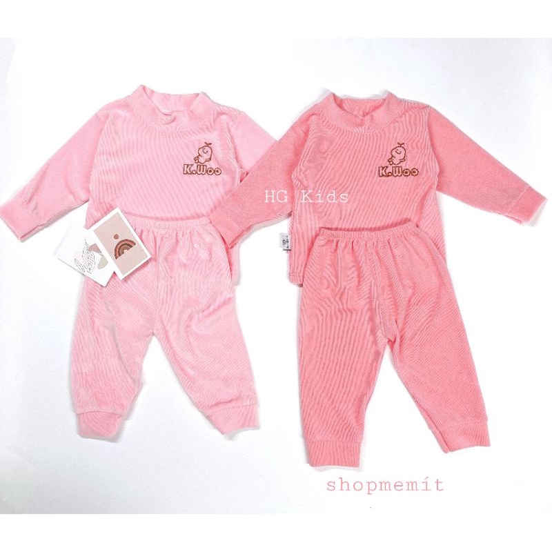 Bộ nhung dài tay⚡FREESHIP⚡siêu mềm mịn, co giãn 8 chiều cho bé từ 6-18kg