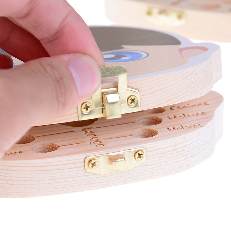 ❀❀ Hộp Gỗ Đựng Răng Sữa Phiên Bản Tiếng Anh / Tây Ban Nha