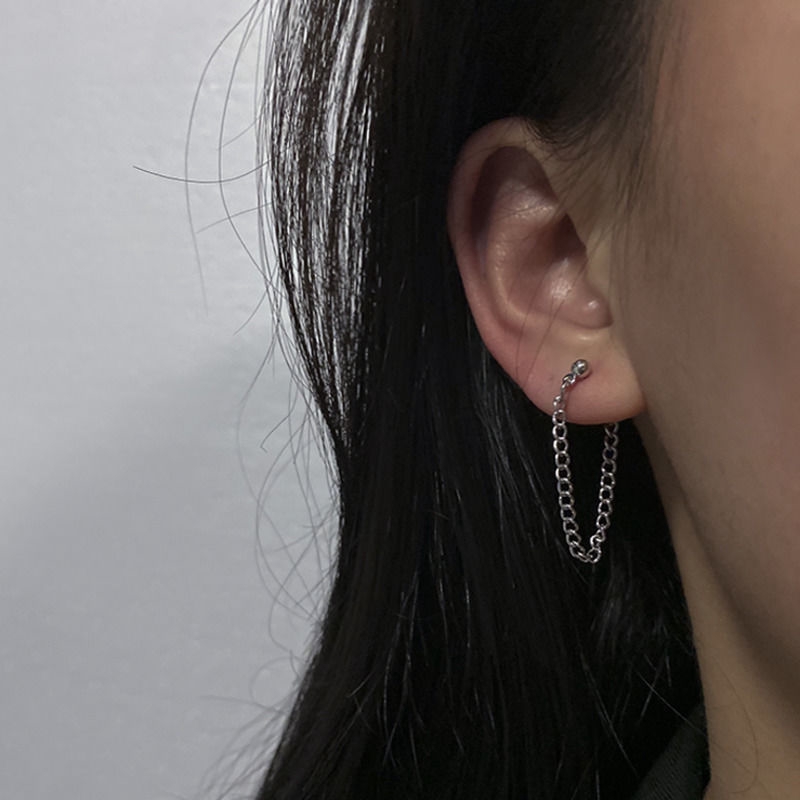 Hoa Tai Dáng Dài Hình Tròn Phong Cách Hàn Quốc