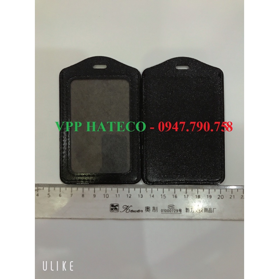Thẻ đeo da ĐEN DỌC Bao da đựng thẻ nhân viên dọc 8,6 x 5,4cm Bao da PU đựng thẻ ID/thẻ tiện dụng cho học sinh/văn phòng