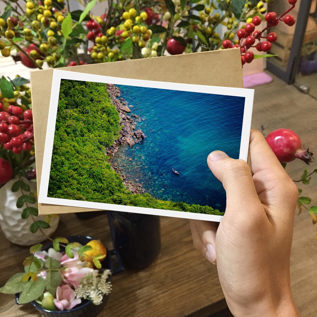 Postcard, Thiệp trang trí, quà tặng lựu niệm chủ đề  Việt Nam - P6, Tặng kèm bì thư giấy Kraft