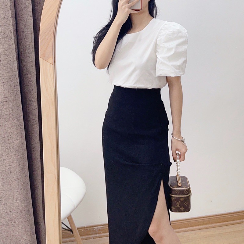 ( Ảnh thật ) Cv0540 Chân váy bút chì xẻ hông