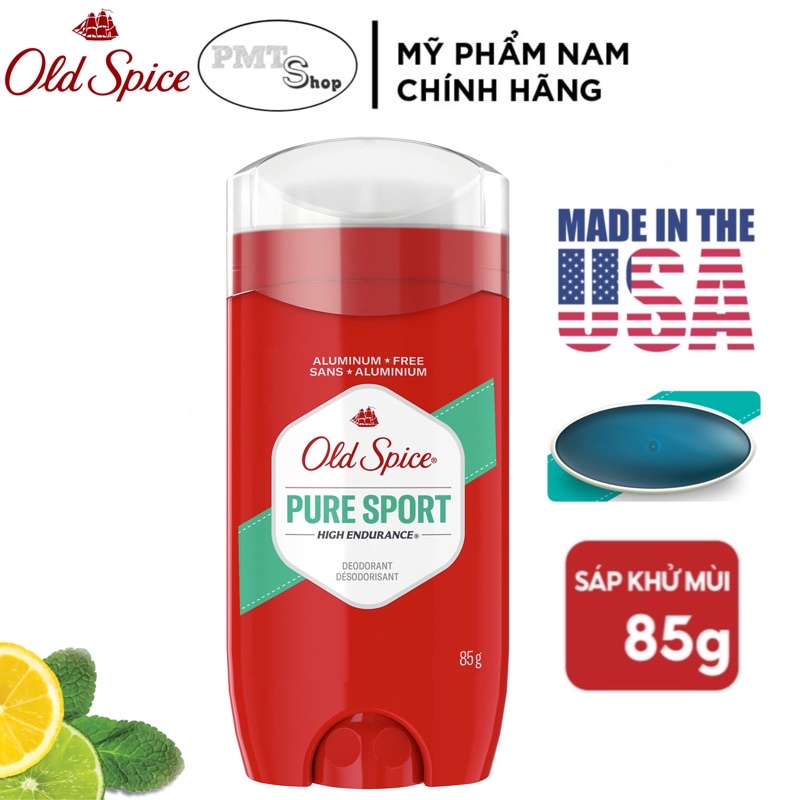 Lăn sáp khử mùi nam Old Spice Pure Sport 85g (sáp xanh) 68g