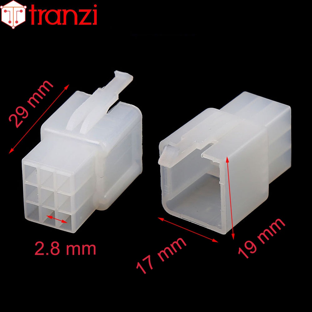 Vỏ header 2.8mm 28050 9P bộ đực cái trắng - túi 1 bộ đực cái