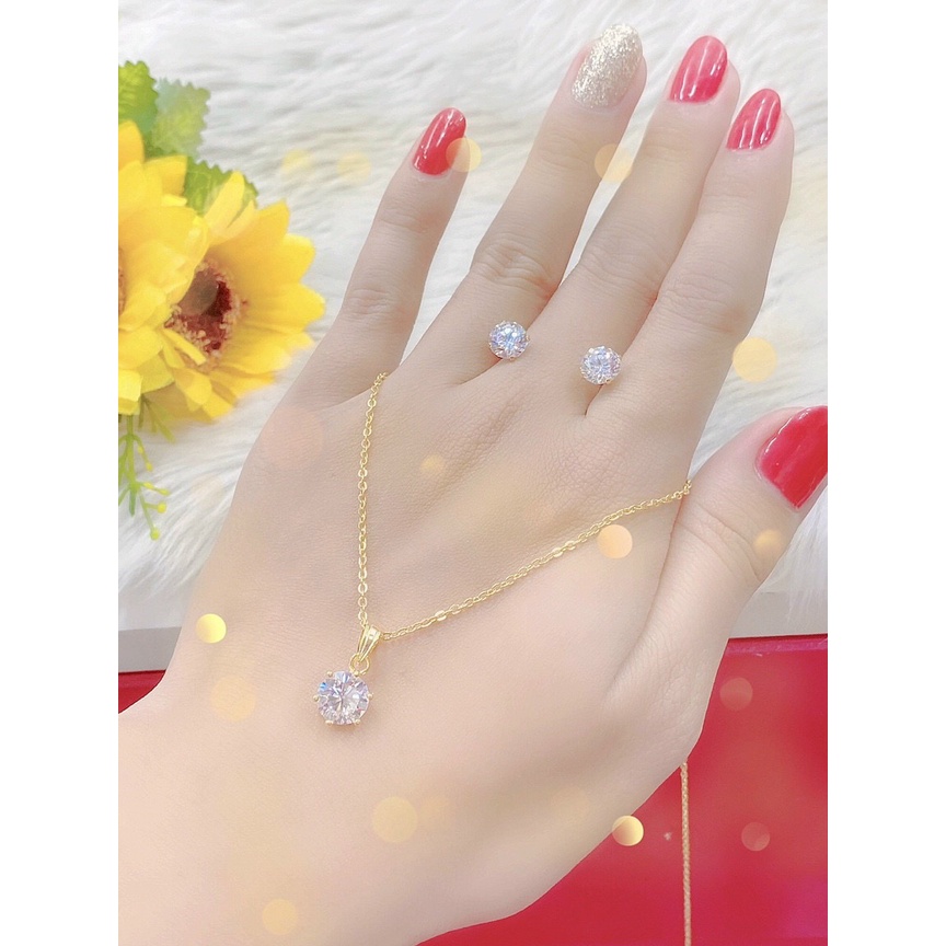 Bộ trang sức 2 món mạ vàng 18K cao cấp JK Silver JK.B22