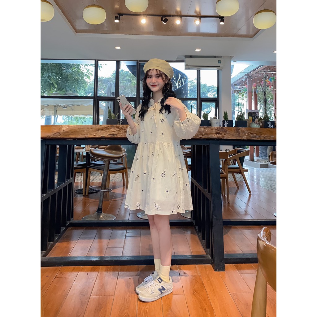 VÁY BABYDOLL BE HOA THÊU NAVY | BigBuy360 - bigbuy360.vn