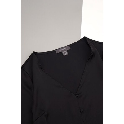 Áo lụa satin cổ tim hàng nút vải phía trước tay ngắn PRIMARK