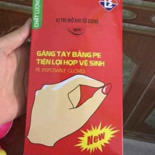 [KHO SỈ] Hộp 100c găng tay nilon hộp đỏ hàng chuẩn siêu dai