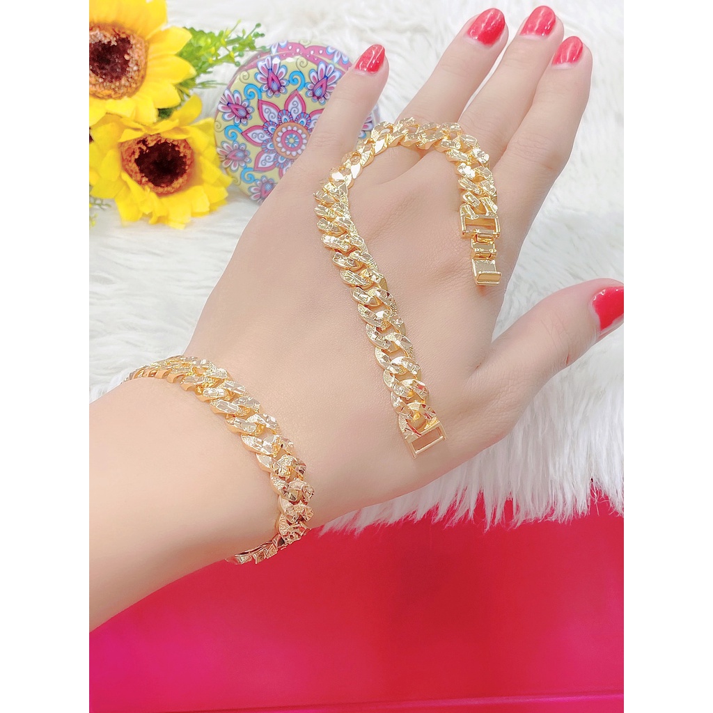 Lắc tay nữ UHA, lắc tay phong thùy bền màu thiết kế cao cấp sáng lấp lánh L24K07