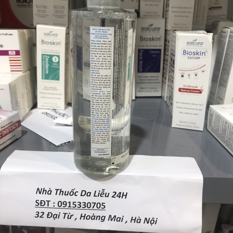 Nước tẩy trang laroche  Posay cho da nhạy cảm La Roche Posay Micellar Water Ultra Sensitive Skin 400ml