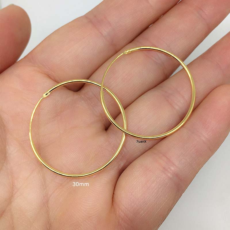 1 Đôi Bông Tai Tròn To Mạ Vàng 24K Kích Thước 25-50mm
