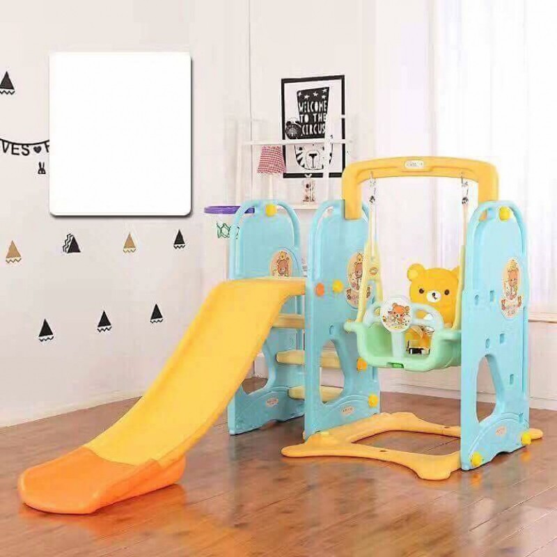 Bộ đồ chơi xích đu, cầu trượt, bóng rổ đa năng - Toys House