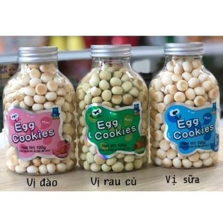 Bánh ăn dặm cho bé men bi trứng vị sữa, vị đào, vị rau củ hàng chuẩn hũ100g