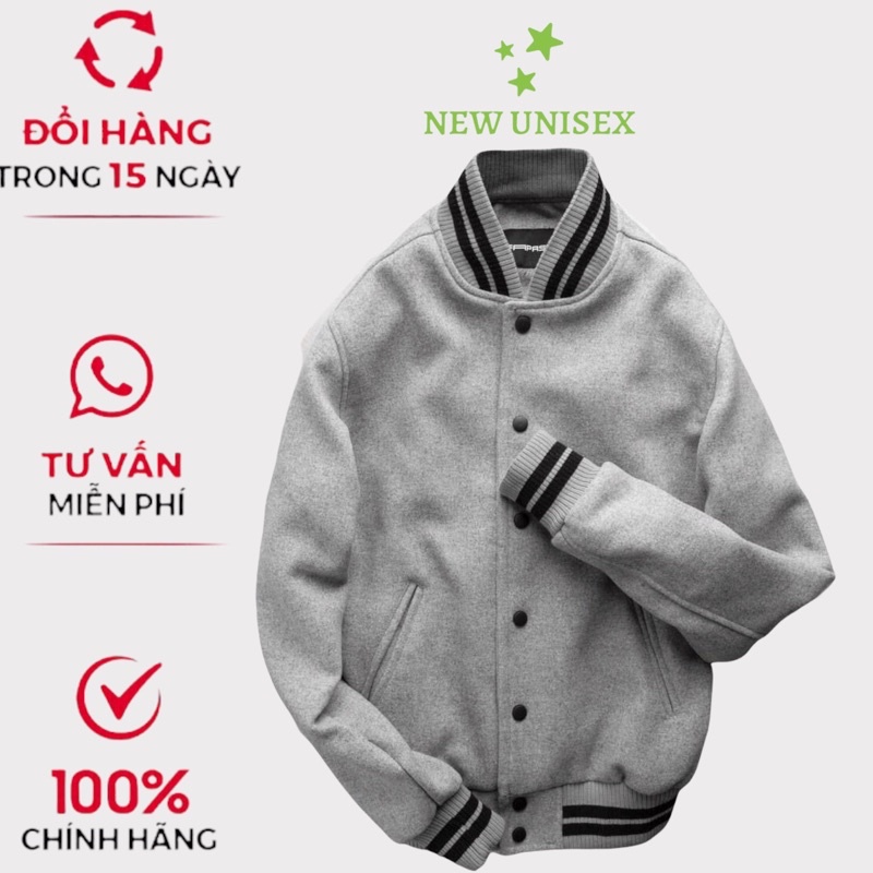 Áo Khoác Bomber Nỉ 2 Lớp Thêu Chữ BAPAS Siêu Chất Kiểu Dáng Hàn Quốc, Mẫu Mới Hot Trend. UT6538 [NewUnisex]