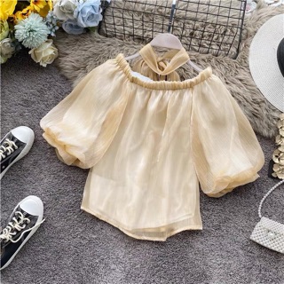 Áo voan kiểu choker cổ đẹp