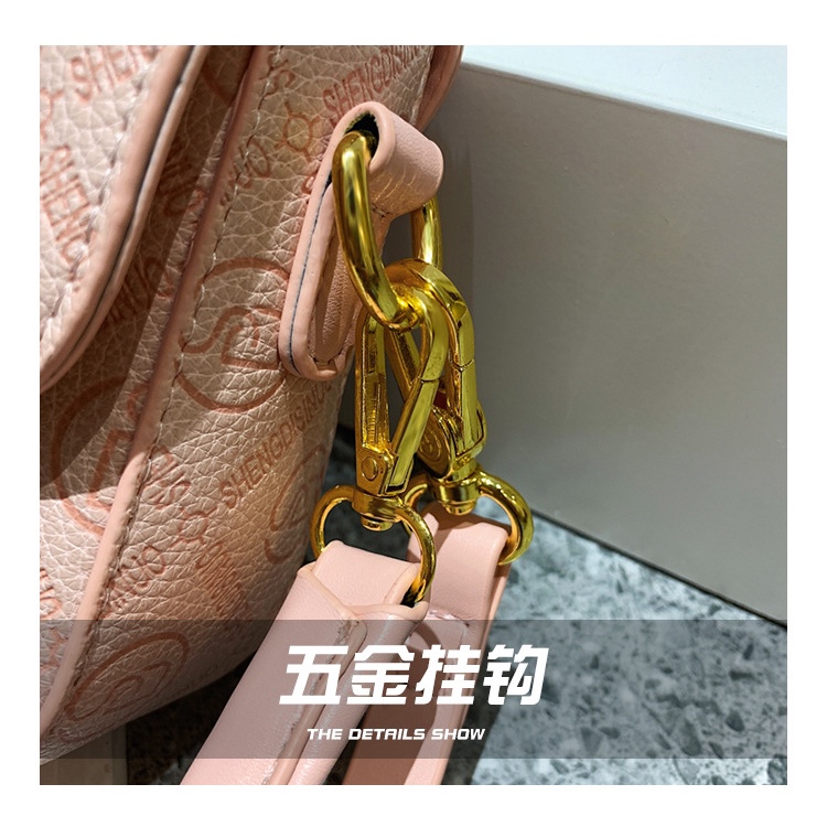 Túi đeo JASMIN NOIR chéo nắp gập in họa tiết thời trang cho nữ