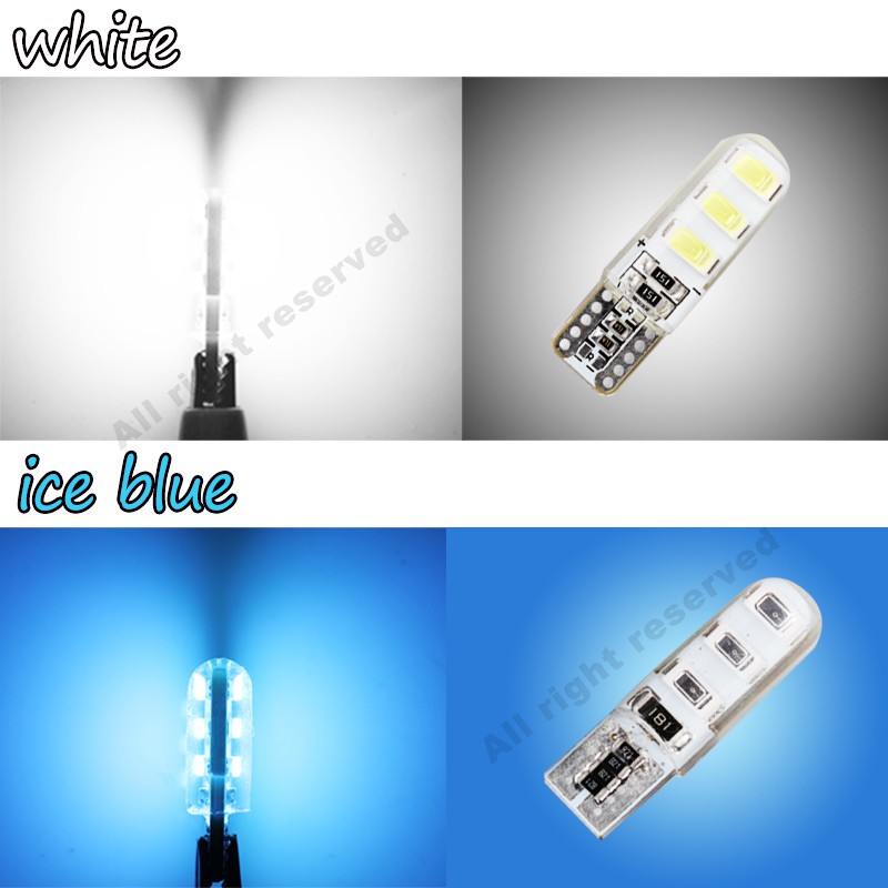 Bộ 2 led silicon T10 Tim Chữ Nhật HDC020 (6led)