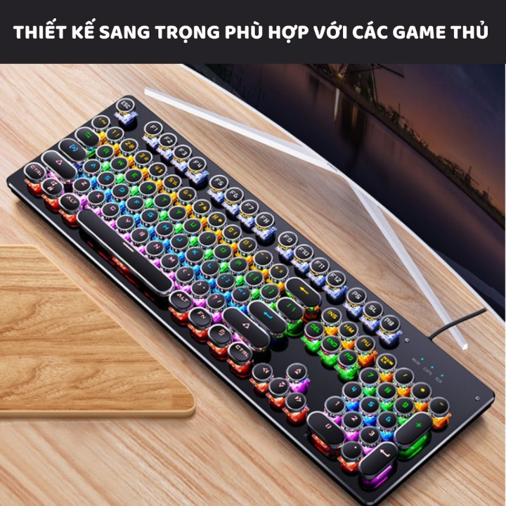 Bàn phím cơ gaming K40 Pro phiên bản cao cấp 2022, blue switch 104 phím LED RGB siêu đẹp, Bàn phím máy tính ZK4T907