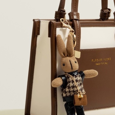 🌸Hàng Order🌸 Túi Xách Muzi&kai Chính Hãng Da Trơn Quai Da Đeo Kèm Gấu Trang Trí Sang Chảnh Nữ Tính 🌸 Quảng Châu