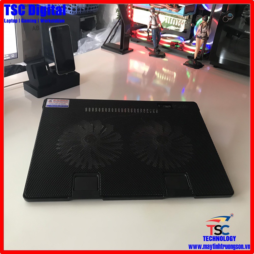 Đế Tản Nhiệt Laptop Cooling Pad FORTECH F119/ F222 2Fan | Chính Hãng Bảo Hành 6 Tháng