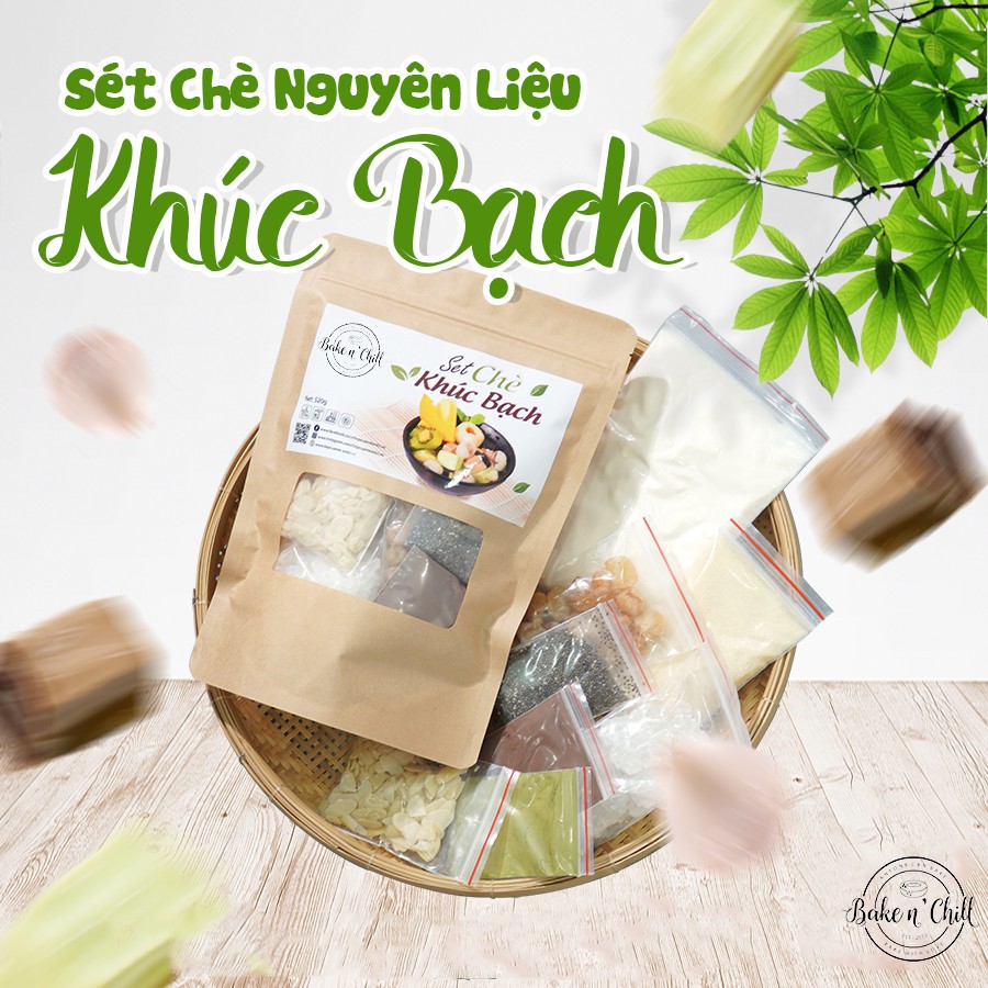 [Now Ship] Set Chè Khúc Bạch Tự Nấu ( Set Lớn 25 -30 Chén) Tặng Kèm Công Thức - BakenChill