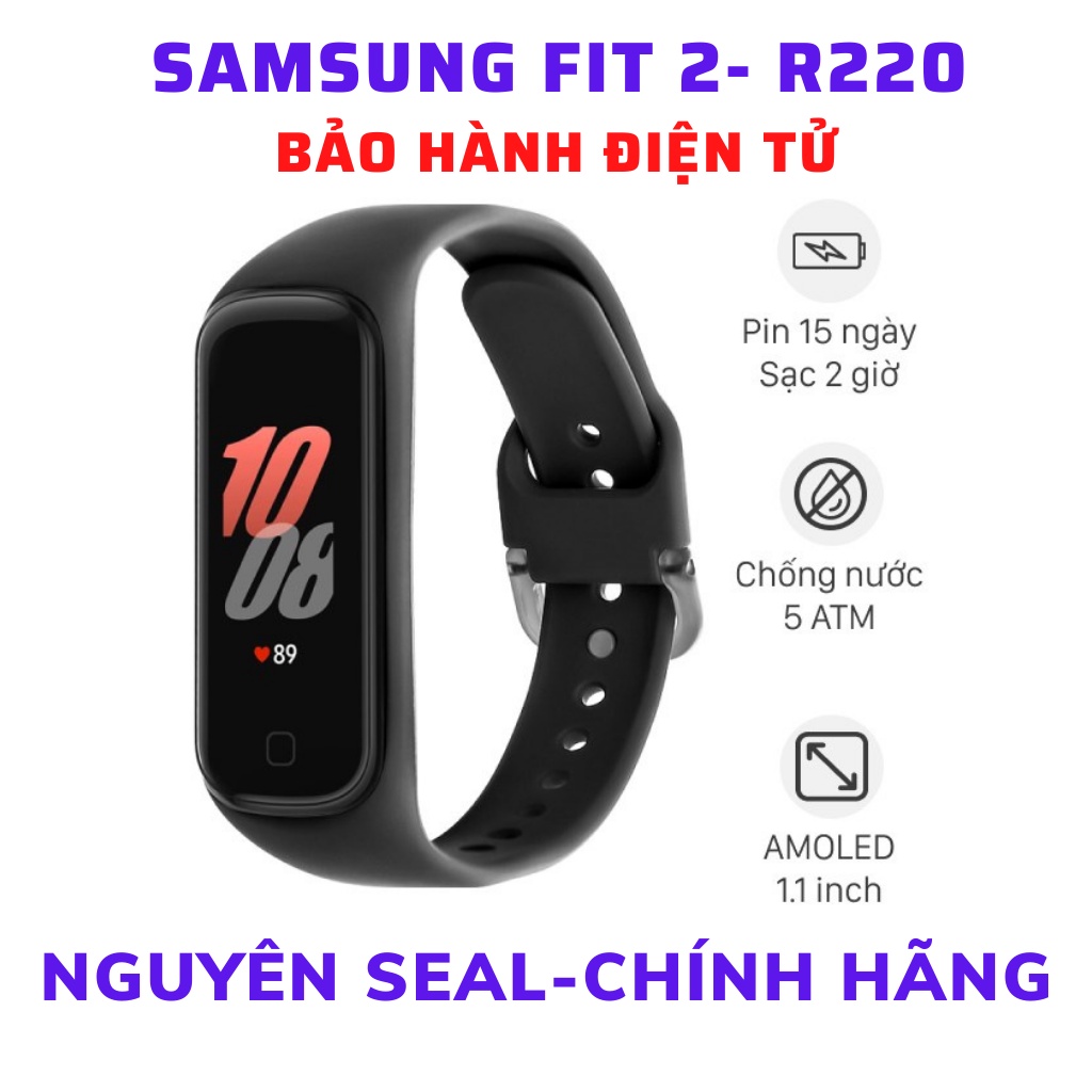 Vòng Đeo Tay Thông Minh Samsung Galaxy Fit2 ✅ Đo Nhịp Tim ✅ Pin 14 Ngày, Hàng Nguyên Seal Chính Hãng