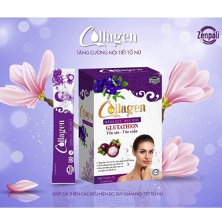 Cốm Collagen măng cụt đậu biếc ZENPALi – Cốm uống đẹp da, tăng size hộp 30 gói