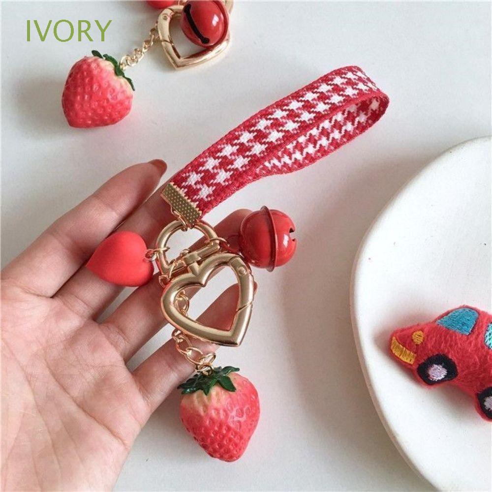 Móc Chìa Khóa Hình Trái Dâu Dễ Thương Dùng Làm Quà Tặng