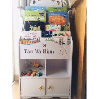 Tủ sách hình gấu kết hợp ngăn chứa đồ cho bé (2 size)