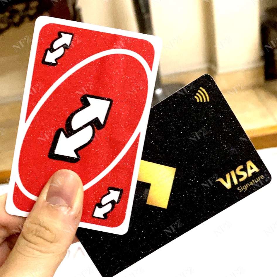 UNO REVERSE CARD - Decal Sticker Thẻ ATM (Thẻ Chung Cư, Thẻ Xe, Credit, Debit Cards) Miếng Dán Trang Trí NF2 Cards