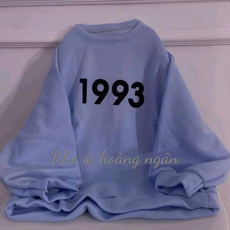 Áo Sweater Form Rộng Unisex Tay Bồng Nam Nữ, Áo Sweater 1993 Chất Nỉ Cotton Dày Đẹp Không Bai, Không Xù (ảnh thật 100%)