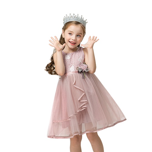 Đầm xòe công chúa đính hoa xinh xắn cho bé gái