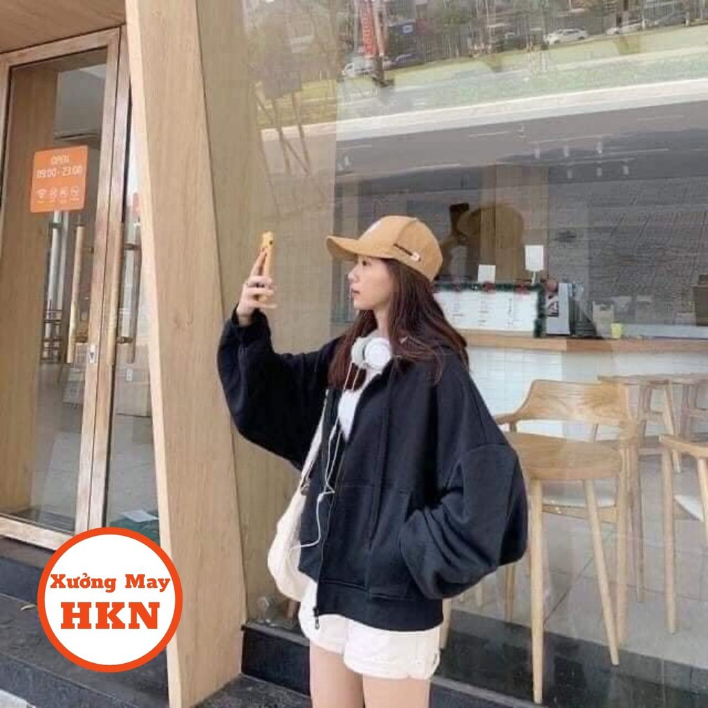 Áo Khoác Hoodie Nỉ Nữ Trơn Tay Phồng Vải Đẹp Mã 651 Xưởng May HKN